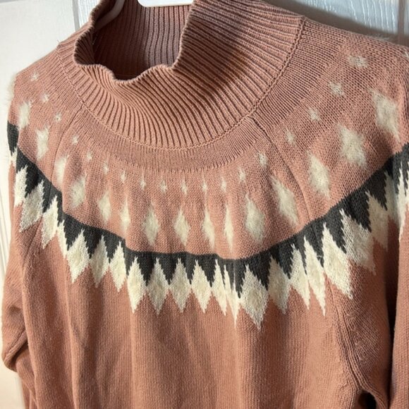 michel studio collection Chic pink Sweater with fuzzy Geometric Pattern size 2X - Picture 5 of 7